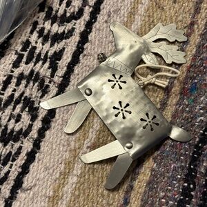 Vintage Hallmark Silver Reindeer Holiday Ornament